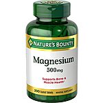 200-Count Nature's Bounty 500mg Magnesium Supplement $4.50 w/ S&amp;S &amp; More + Free Shipping w/ Prime or $25+