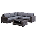 Pembroke All-Weather Wicker Cushioned Patio Sectional Set w/ Coffee Table $300 + $149 Shipping