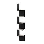 Prime Members: 49&quot; 5-Tier Furinno Rossi Wall-Mounted Floating Corner Shelf: Squared (Grey/Black) $14, Radial (Espresso) $15 + Free Shipping