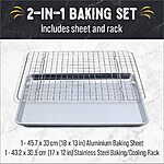 18" x 13" Checkered Chef Aluminum Cooking Pan w/ Stainless Steel Rack $11.25