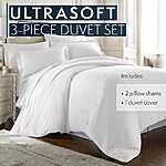 3-Piece HC Collection Microfiber Duvet Cover Set w/ 2 Pillow Shams (Queen; White) $8.60 &amp; More + Free Shipping w/ Prime or $35+
