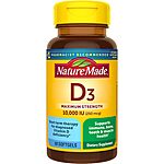 60-Count Nature Made Vitamin D3 Supplement (10,000 IU; 250mcg) $6.15 w/ S&amp;S + Free Shipping w/ Prime or $35+