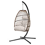 New Wayfair Customers: Homall 1-Person Wicker Patio Swing Egg Chair w/ Stand from $143.25 + Free Shipping