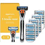 17-Piece Amazon Basics 5-Blade Men's Razor (Handle + 16 Cartridges) $14.25 w/ Subscribe &amp; Save