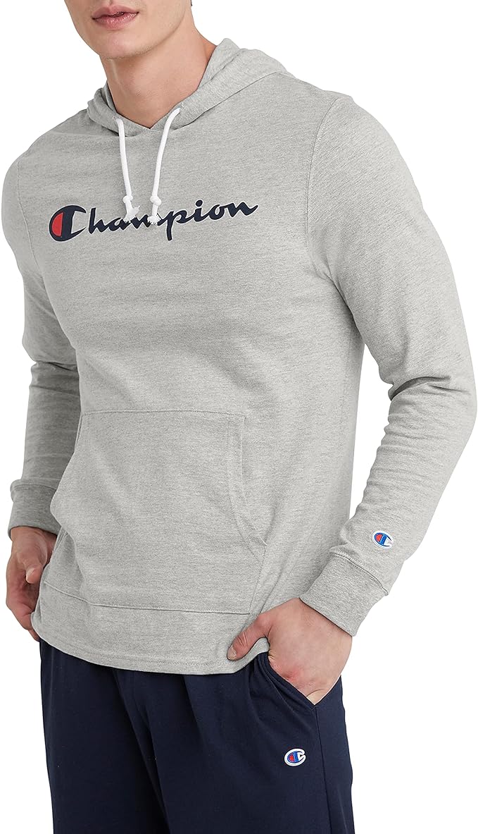 Champion Men's Midweight T-shirt Hoodie (Oxford Gray Script) from $14.95 + Free Shipping w/ Prime or on $35+