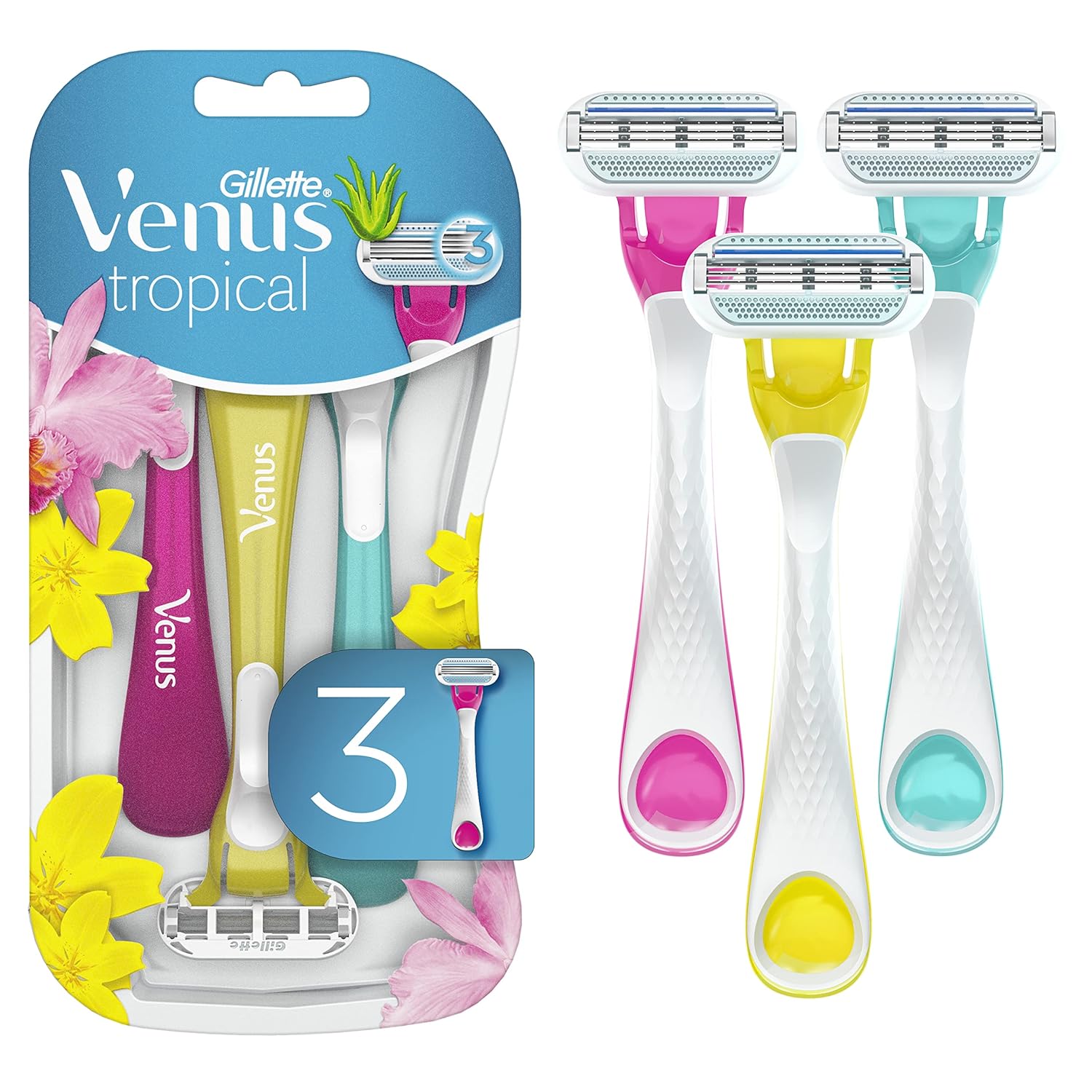3-Pack Women's Gillette Venus Tropical Disposable Razor $3.60 w/ S&S + Free Shipping w/ Prime or $35+