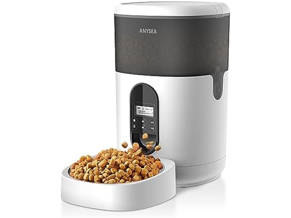 4-Liter Anysea Automatic Pet Food Dispenser w/ LCD Display & Voice Recorder $24 + Free Shipping w/ Prime