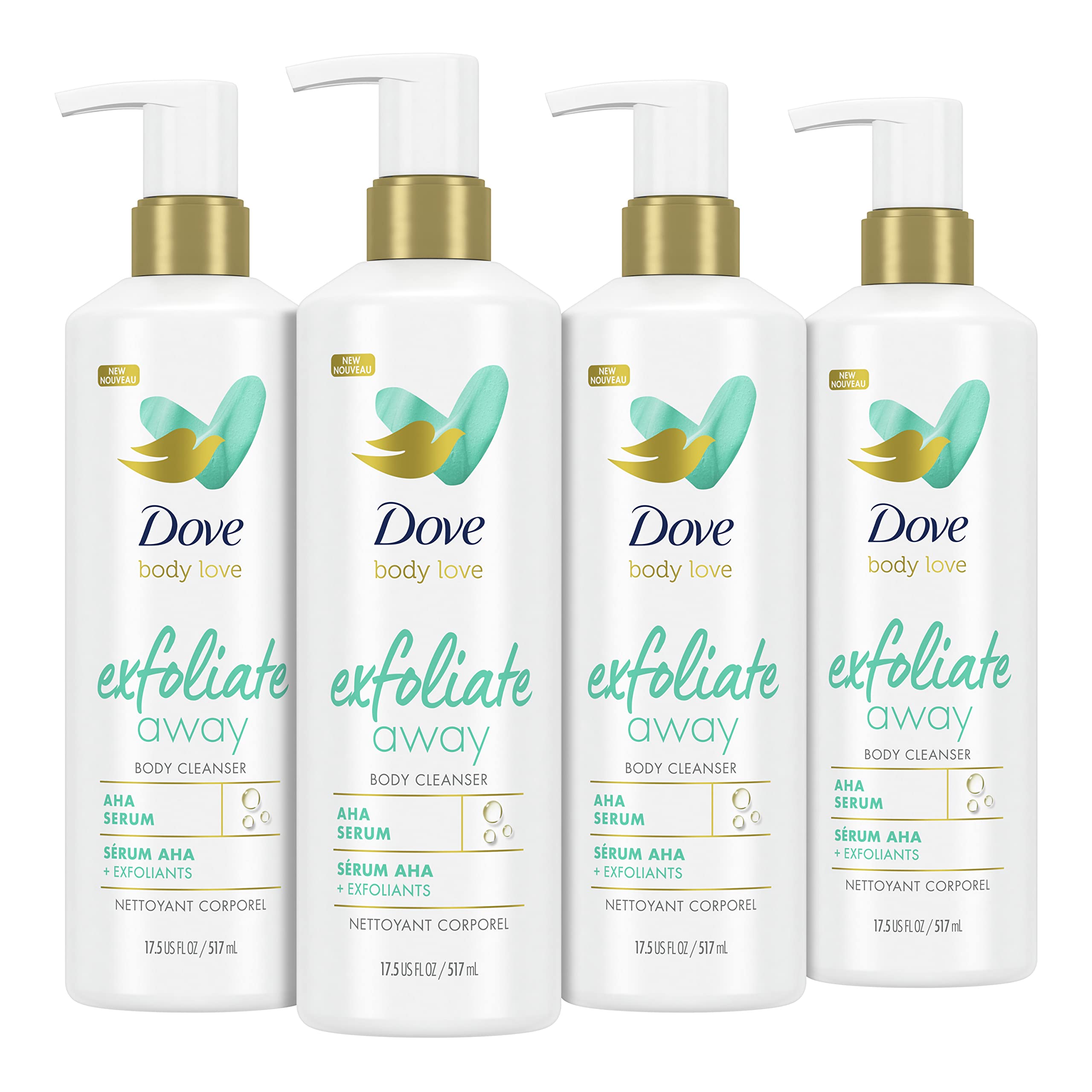 4-Pack 17.5-Oz Dove Body Love Body Cleanser w/ Aha Serum $9.95 + Free Shipping w/ Prime or $35+