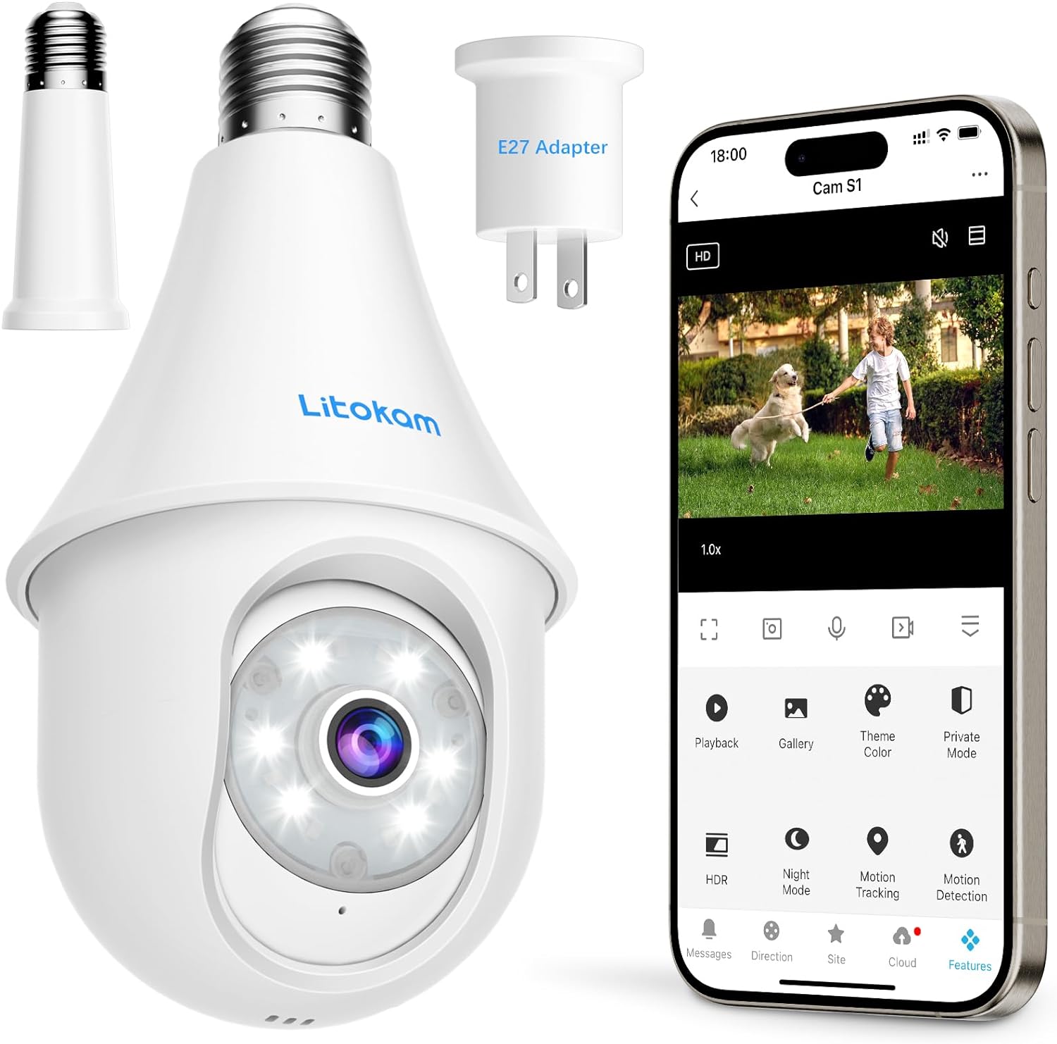Litokam 4MP 2K 360° Indoor / Outdoor Bulb Security Camera $16.20 + Free Shipping w/ Prime or on $35+