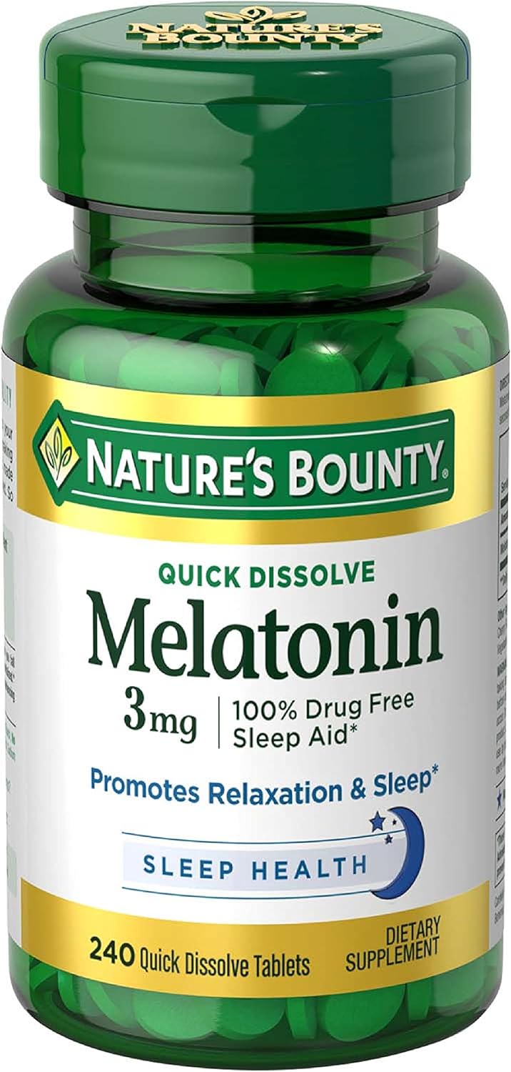 240-Count Nature's Bounty 3mg Melatonin Supplement $5 + Free Shipping w/ Prime or $35+