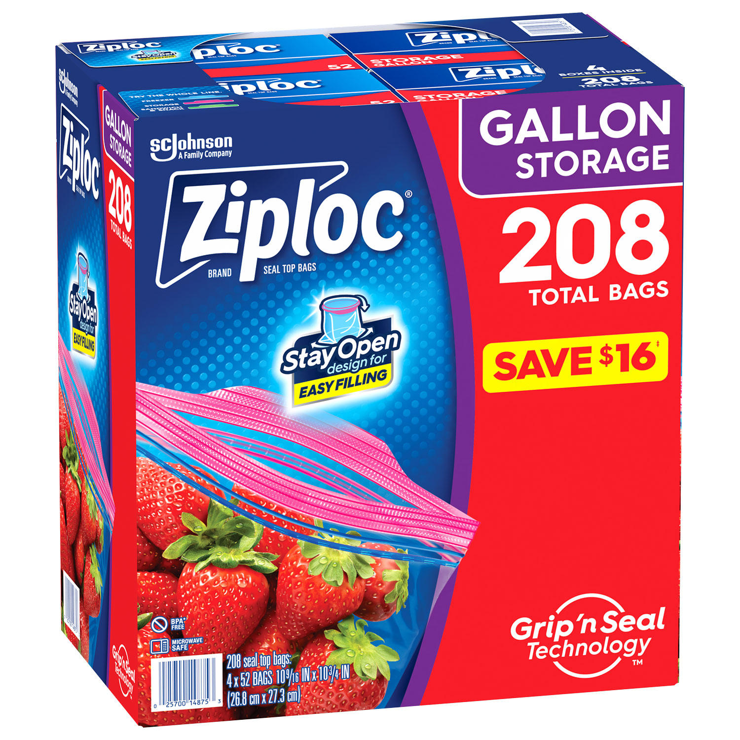 2 gallon ziploc bags sam's club
