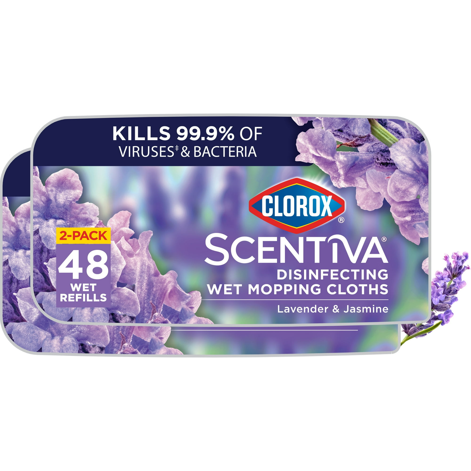 48-Count Clorox Scentiva Disinfecting Wet Mop Pads (Lavender & Jasmine) $8.20 + Free Shipping w/ Walmart+ or $35+