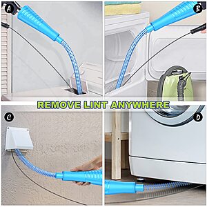 Sealegend 2-Piece Dryer Vent Cleaner Kit w/ Vacuum Hose Attachment (Blue)