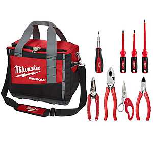 Milwaukee 15" Packout Tool Bag & Electrician Hand Tool Set (9-Piece) $  99 + Free Shipping
