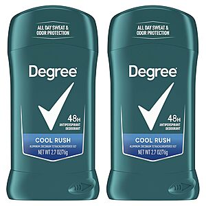 2-pk 2.7-oz Degree Men Original Antiperspirant Deodorant (Cool Rush) $3 w/ Subscribe & Save
