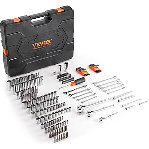 205-Piece VEVOR Chrome Vanadium Steel Mechanics Tool Set w/ 1/4", 3/8" & 1/2" (SAE & Metric) $62.99 + Free Shipping