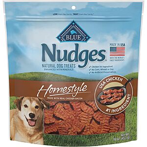 16-oz Blue Buffalo Nudges Homestyle Natural Dog Treats (Chicken & Bacon) $6.15 & More w/ Subscribe & Save