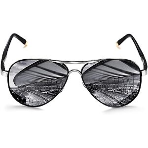 Rocknight Men's Polarized Aviator Sunglasses (Various Colors) $9.35 