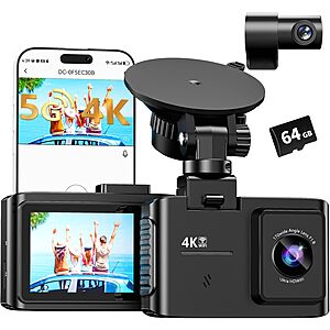 WANLIPO 4K Dual Channel Front & Rear Dash Cam w/ 64GB SD Card $36 + Free Shipping