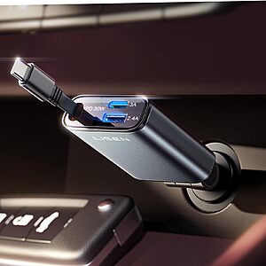 Lisen 30W PD Retractable USB-C Car Charger w/ 15W USB-C & 12W USB-A Ports $10.94 + Free Shipping w/ Prime or on $35+