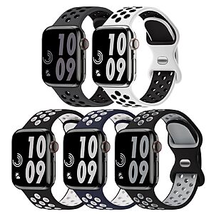 5-Pack Honeystraper Two-Tone Sport Bands for Apple Watch (42mm/44mm/45mm/46mm/49mm) $4.99 + Free Shipping w/ Prime or on $35+