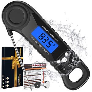 AMMZO Digital Instant Read Food/Meat Thermometer (Black) $4.99 + Free Shipping w/ Prime or on $35+
