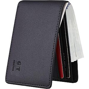 Gostwo Leather Slim Bi-Fold Wallet (Various Colors) from $4.99 + Free Shipping w/ Prime or on $35+