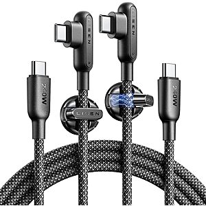 LISEN USB-C Cables: 2-Pack 6.6' 240W USB-C to USB-C + 2-Pack 3.3' USB-C to USB-A $10