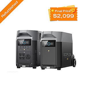 Refurb: EcoFlow DELTA Pro 3600WHr 3600W LFP Power Station + 3600WHr Extra Battery 99 + Free Shipping