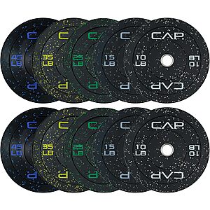 Prime Members: 260-LBS CAP Barbell 2-Inch Olympic Bumper Plate Weight Set $194.64 + Free Shipping