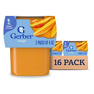 16-Count 4-Ounce Gerber 2nd Food Baby Food Mango Puree $6.61 w/ S&S + Free Shipping w/ Prime or on $35+