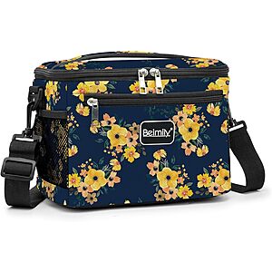 8-Liter Beimily Polyester Insulated Lunch Box w/ Adjustable Shoulder Strap (Floral Yellow) $6.49 + Free Shipping w/ Prime or on $35+