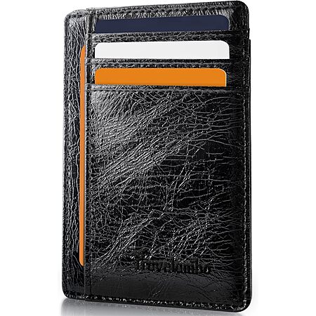 Travelambo Slim RFID Blocking Waxed Leather Wallet (Various Colors) $3.49  + Free Shipping w/ Prime or on $35+