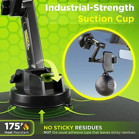 Truckules Long Arm Heavy Duty Suction Cup Phone Mount for Trucks $12.09 + Free Shipping w/ Prime or on $35+