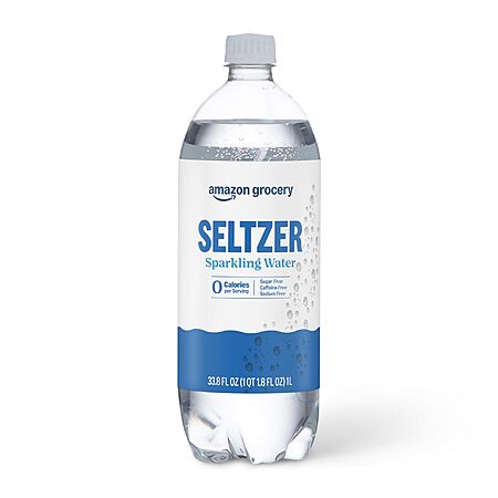 1-Liter Happy Belly Seltzer Water $0.73 w/ S&S + Free Shipping w/ Prime or on $35+