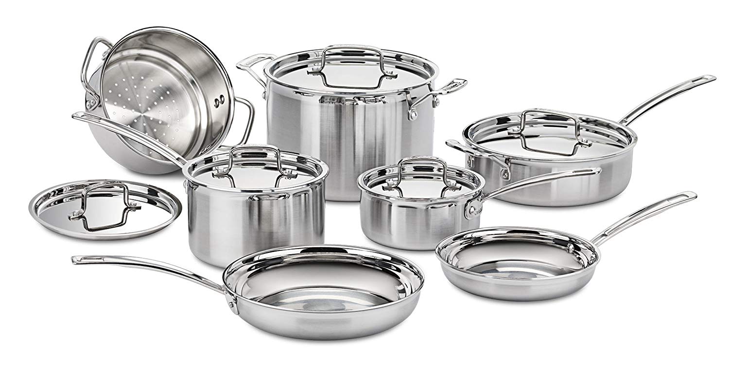 Cuisinart 12 Piece Multiclad Pro Tri-Ply Stainless Steel ...