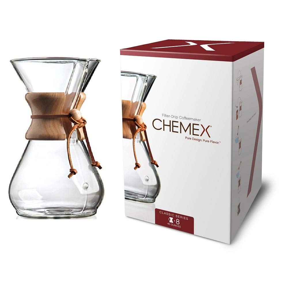 Chemex Classic Series, Pour-over Glass Coffeemaker, 8-Cup - Exclusive Packaging - CM-8A $34.98