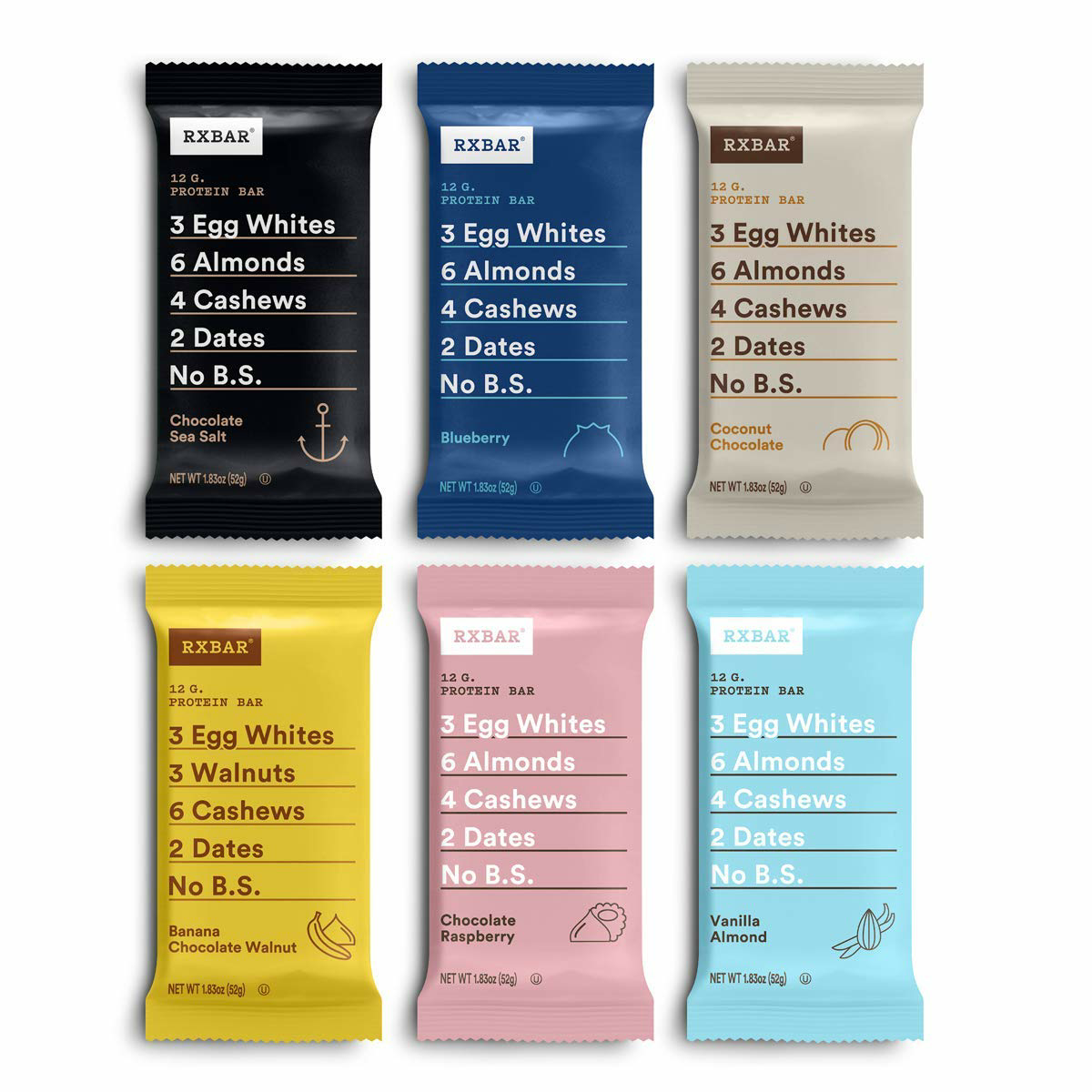 72-Count RXBAR Protein Bar (6 Flavor Variety Pack)