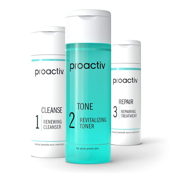 Proactiv 3 Step Acne Treatment - Benzoyl Peroxide Face Wash, Repairing Acne Spot Treatment For Face And Body, Exfoliating Toner - 30 Day Complete Acne Skin Care Kit $38.99