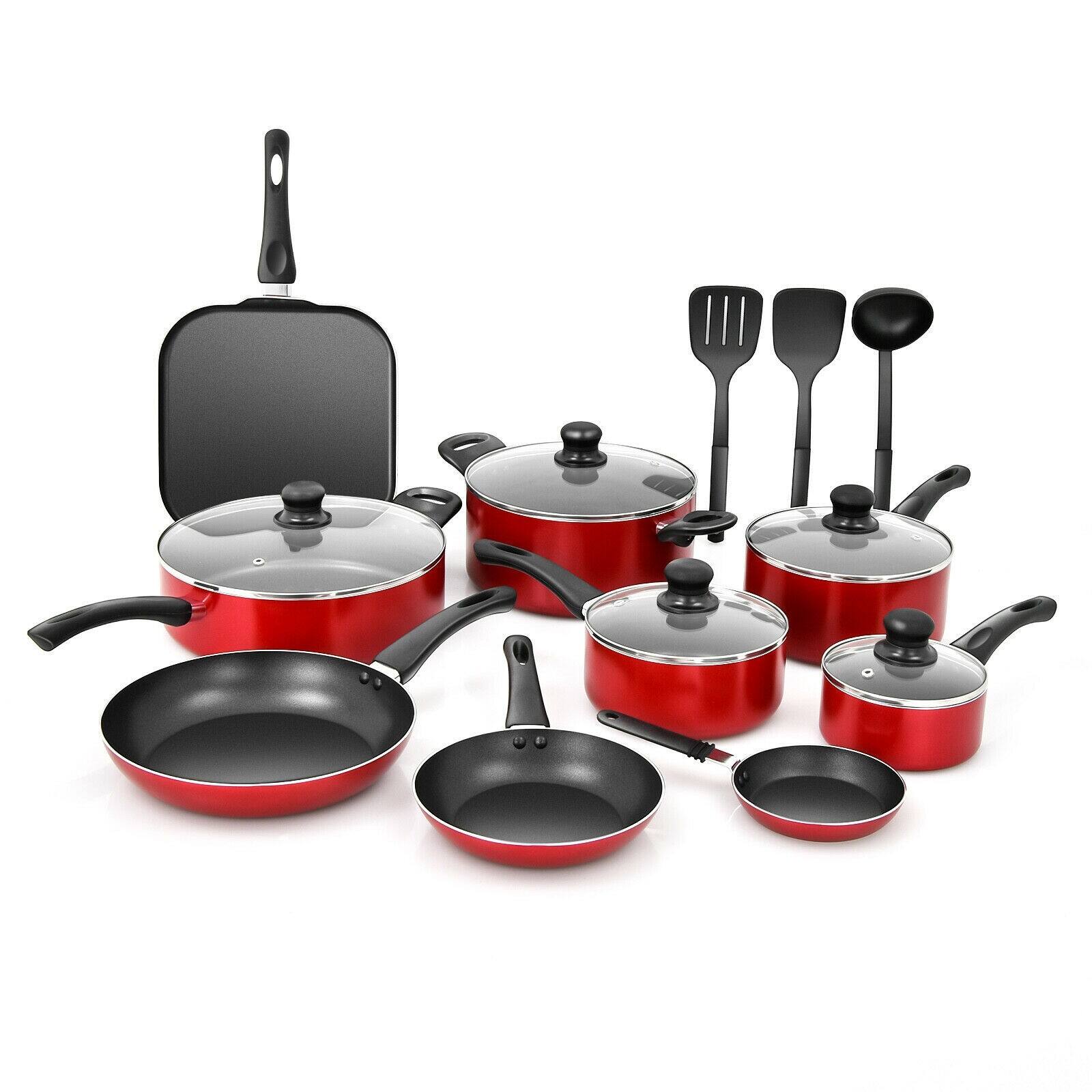 Costway 17 Pieces Hard Anodized Nonstick Cookware Pots and Pans Set $95 + Free Shipping
