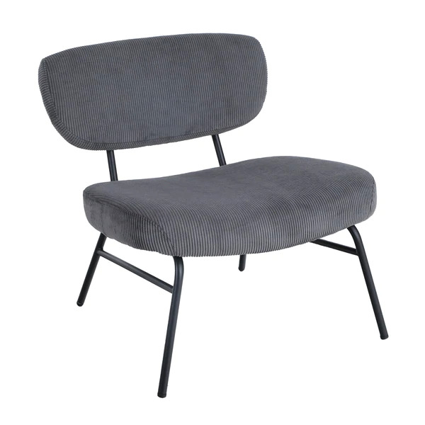 PHI VILLA Modern Corduroy Low Back Chair-$115.99