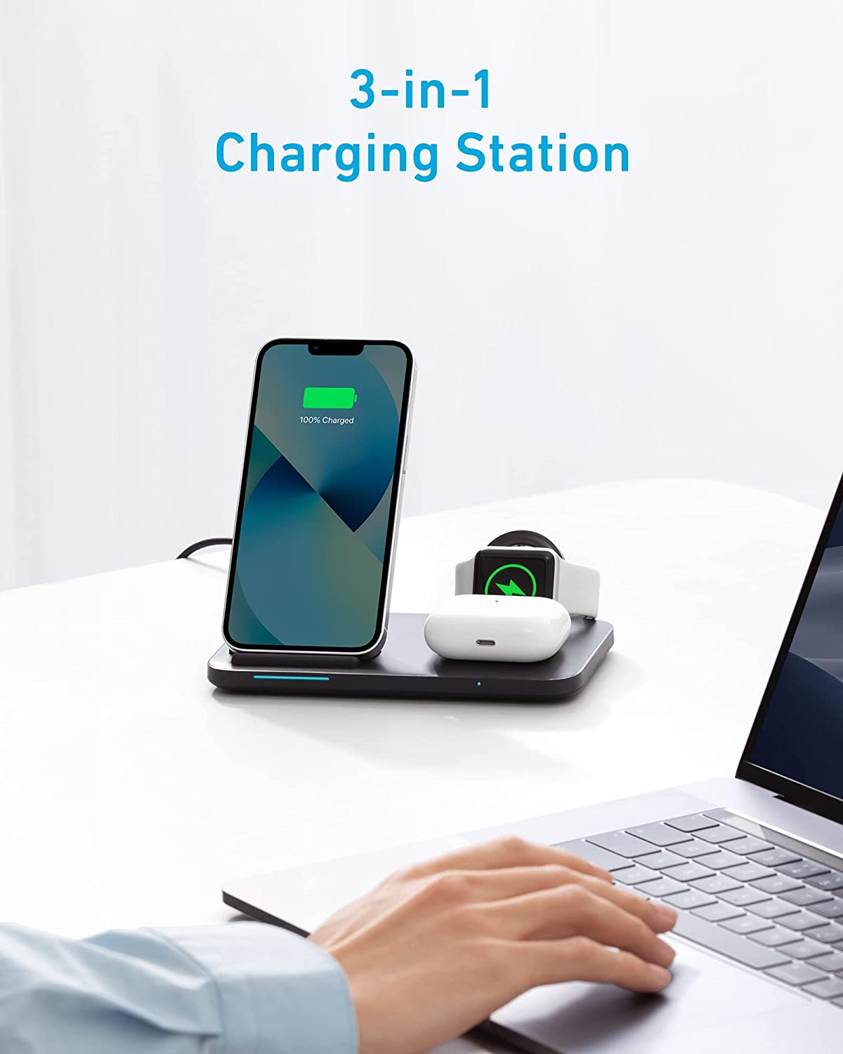 SAVE 25% OFF on Anker 335 Wireless Charger (3-in-1 Station) $22.49