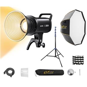 Godox SL100Bi Video Light Kit With 48" Softbox and Light Stand - $189