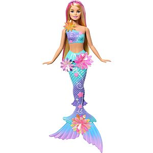 Barbie Mermaid Toy Dolls with Surprise Magic Blooming Flowers Feature, Ombre Tails, Pearl Headband Accessory & Long Blonde Hair with Pink Highlights $14.99