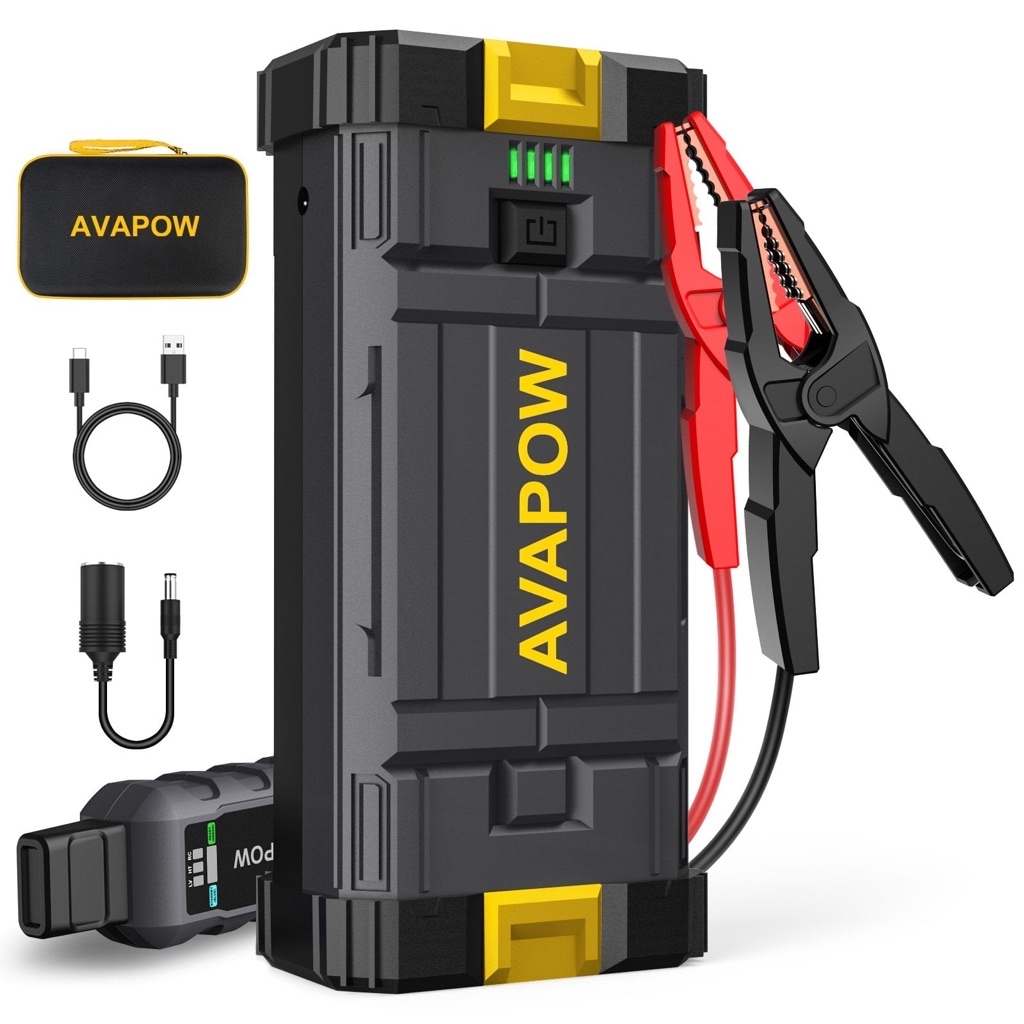 AVAPOW Car Jump Starter, 4000A Peak Battery Jump Starter , 2023 Upgraded Powerful Portable Battery Booster Power Pack, 12V Auto Jump Box with LED Light, USB Quick Charge  - $61.99