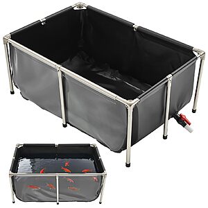 VEVOR KOI Aquarium Tank Above Ground Fish Pond, 127 Gallon Foldable Canvas Fish Pool Pond with Clear Viewing Panel $81.90