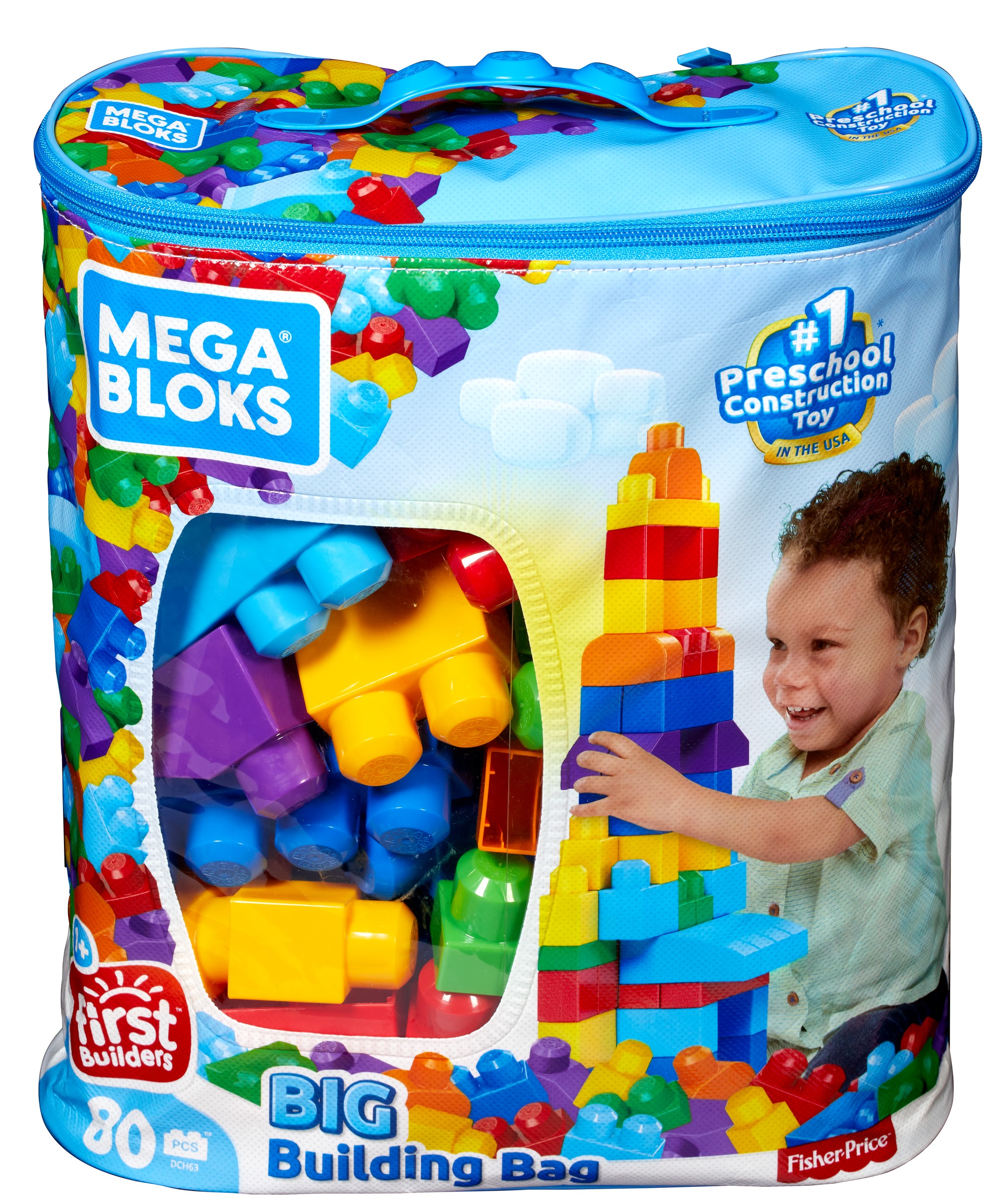 Mega Bloks First Builders Big Building Bag with Big Building Blocks, Building Toys for Toddlers (80 Pieces) $14.9