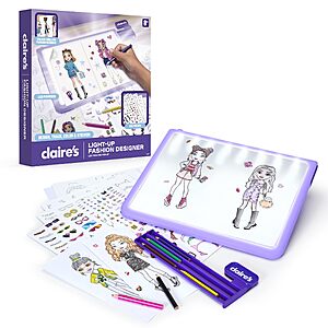 Claire’s Light-Up Fashion Designer LED Tracing Tablet - 330-Piece Arts & Crafts Kit| Fashion Templates,Stickers $23.63
