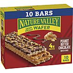 Nature Valley Wafer Bars, Peanut Butter Chocolate Flavored Snacks, 10 Bars, 13 OZ $4.19