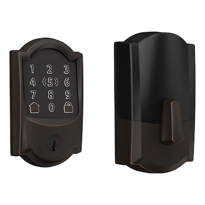 Schlage Encode Plus Camelot Aged Bronze Wifi Bluetooth Electronic Deadbolt Lighted Keypad Touchscreen Smart Lock Lowes.com - $259